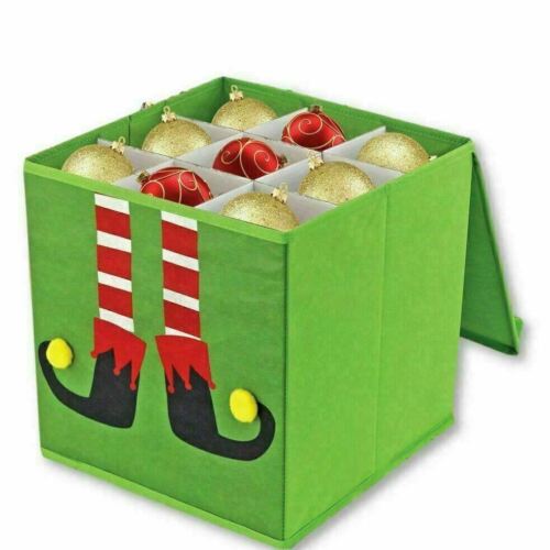 Christmas Tree Bauble Decorations Safe Storage Box Non-Woven Fabric Folds Flat