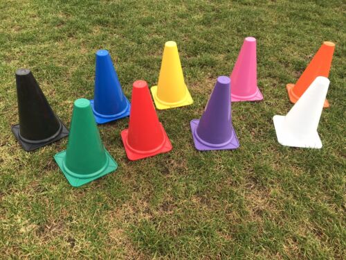 12x Plastic Sports Marker Cones Agility Football Pitch Training Fitness Exercise