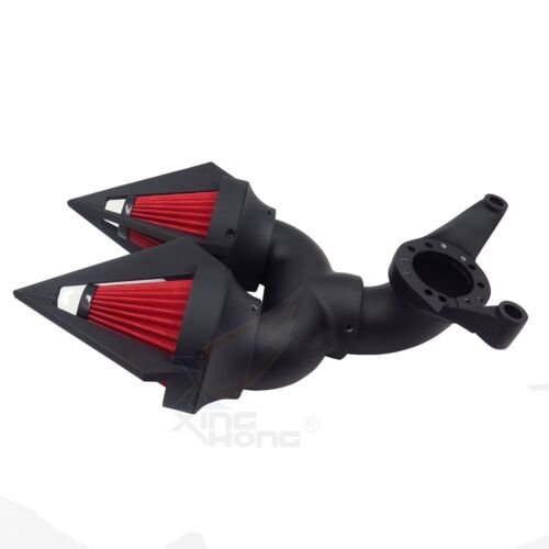 Black Double Triangle SPIKE AIR CLEANER FOR HARLEY CV CARB DELPHI V-TWIN