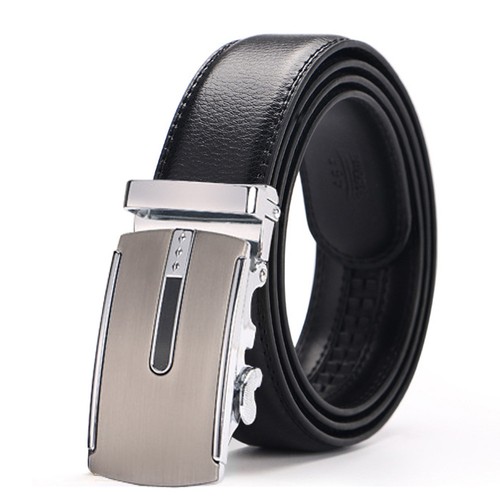 Men’s Genuine Leather Belt Ratchet Black Dress Belts for with Automatic Buckle.