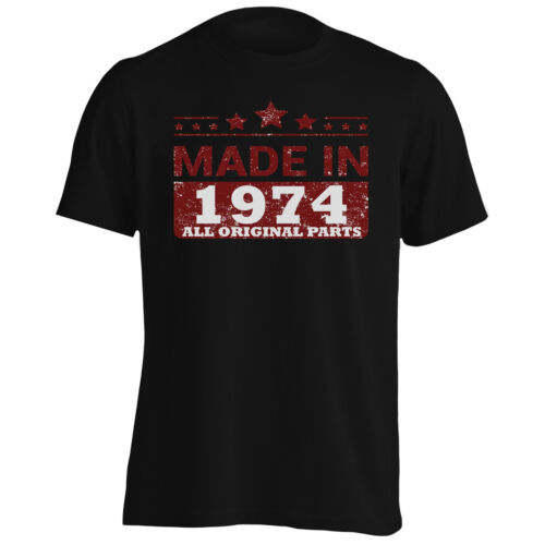 Hecho En 1974 Todos Original Piezas Divertido Novedad Para Hombre Camiseta//Camiseta sin mangas jj70m