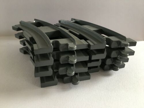 Lego DUPLO Eisenbahn Schienen 8 Kurven gebogenes Gleis helles grau 