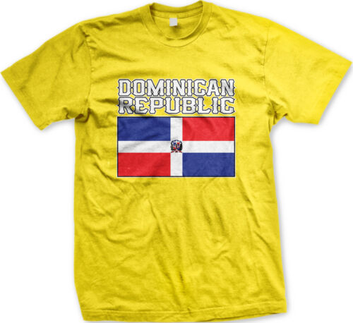 Dominican Republic Flag Colors Font Soccer Heritage Born From DOM Men's T-Shirt 