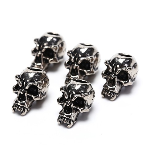 5Pcs//Lot Paracord Beads Metal Skull For Paracord Bracelet Accessories Nice