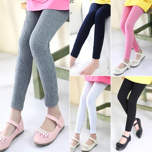 Toddler Kid Girl Pure Colour Leggings Pants Casual Stretch Cotton Tight Trousers