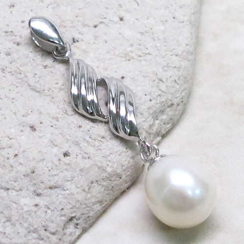 DAZZLING FRESHWATER PEARL 925 STERLING SILVER PENDANT 
