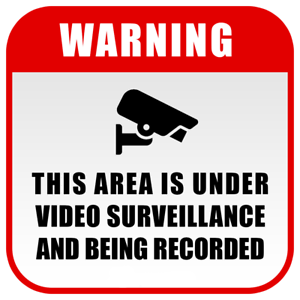 Warning 24 Hour Video Surveillance Vinyl Sticker Window Decal CCTV Security Sign