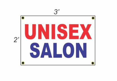 2x3 UNISEX SALON Red White /& Blue Banner Sign NEW Discount Size /& Price