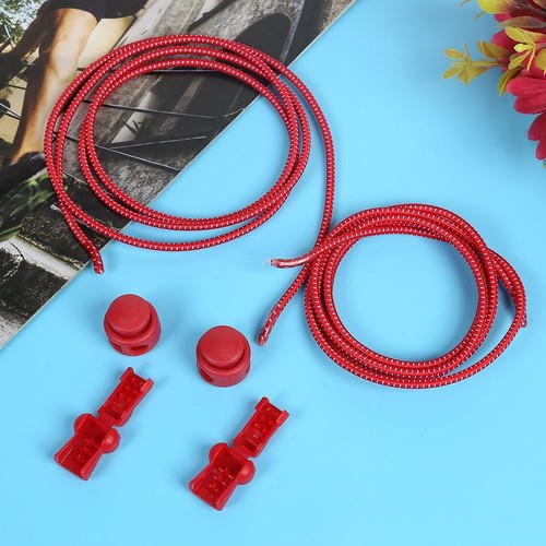 Round Elastic Plastic Lock Shoelaces No Tie Shoes Laces Jogging Casual Sneakers