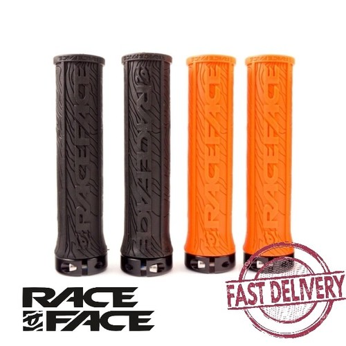 Black Race Face Half Nelson Lock-on Handlebar Grips MTB XC DH Bike Orange