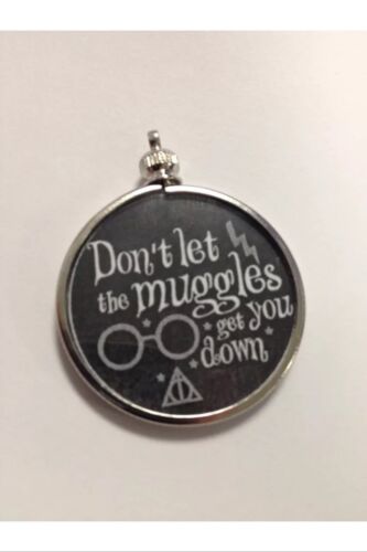 Harry Potter doublesided Silver 1.25" Ornament Don't Let the Muggles Black 