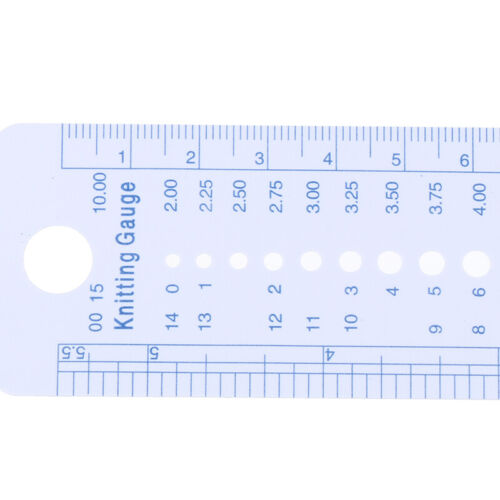2-10mm Sew Ruler Tools Knitting Needle Gauge Inch cm Ruler Measure SewingMJH2