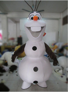 Olaf Frozen Mascot Costume Snowman Character Fancy Cosplay Party Dress Adult 