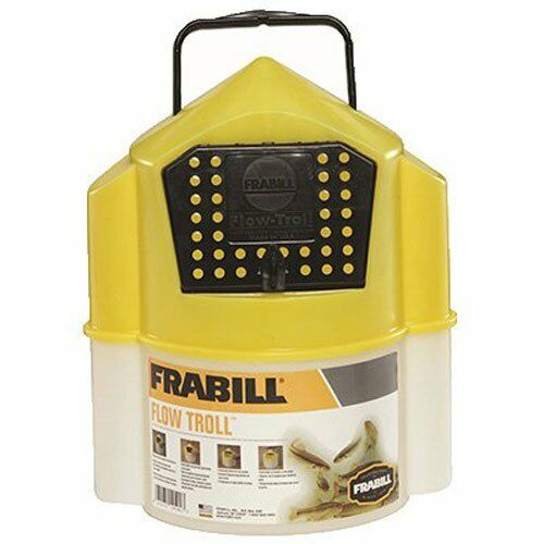 6-Quart Frabill Flow Troll Bait Container Yellow//White