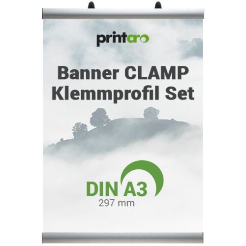 Stoffbanner-Klemmschienen-Set Alu-CLAMP DIN A3/29,7cm 