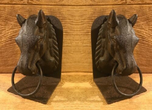 Cast Iron Rustic Horse Head Bookend 8/" tall Western Decor 0170-04647