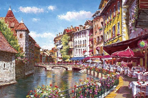 /"Placidus-Tuscany French Restaurant/"1000 Piece Jigsaw Puzzle for Impuzzle