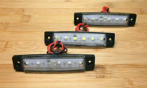 3 Large BBT Marine Grade 12 volt Waterproof Cool White LED Accent Lights