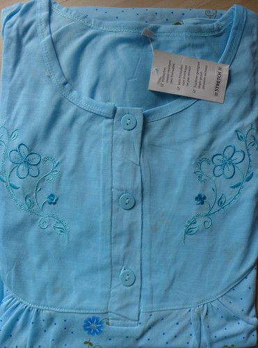 ROMESA Chemise De Nuit Manches Courtes Motif Floral Violet Bleu Abricot Rose Taille M L XL Neuf
