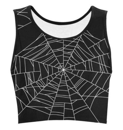 Goth crop top Goth shirt Halloween top Witchcraft shirt spiderweb gothic 