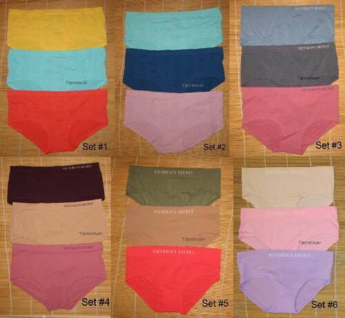 3 Victoria's Secret Panties Seamless Low Rise Hiphugger Invisible Small 
