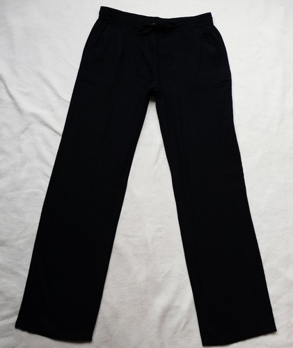 BNWT NEXT NEW Ladies navy blue straight parallel leg linen blend trousers tall