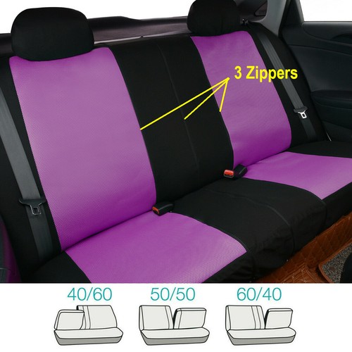 Universal Car Seat Covers Polyester Butterfly Embroidery Black /& Purple SUV