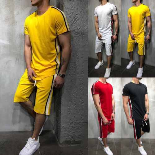 Details about   Men's sportswear T-shirt short sleeve shorts pants suit jogging leisure suit 