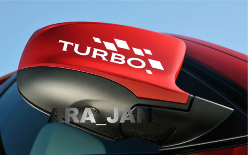 TURBO Vinyl Decal Sport racing sticker car logo emblem mirror motorsport PAIR