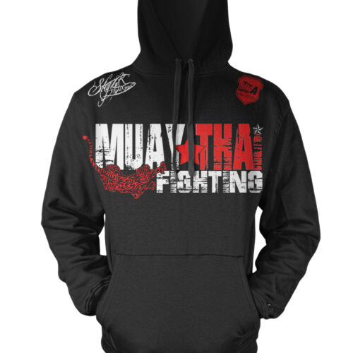 Muay Thai Fighting Tiger Fist a MMA Hoodie Jumper Jacket w FREE Tapout Sticker Y