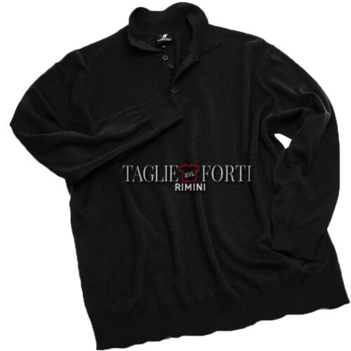 Details about   Polo shirt with buttons black wool plus size man Big size. Big and tall 