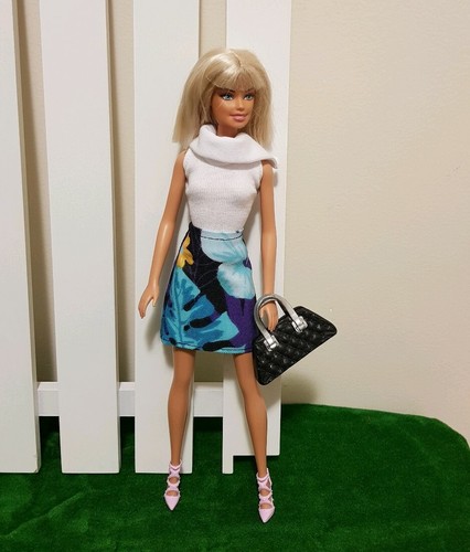 New fashionista turtle neck top and floral skirt for your Barbie Doll Au Made