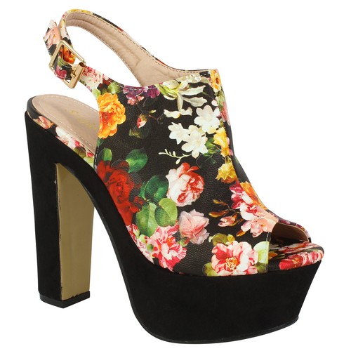 Ladies Women/'s Chunky Block High Heel Platform Ankle Strap Sandals Girls Shoes