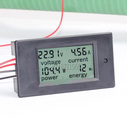 DC Battery 6.5-100V 4 in 1 20A LCD Voltage Current KWh Watt Power Combo Meter