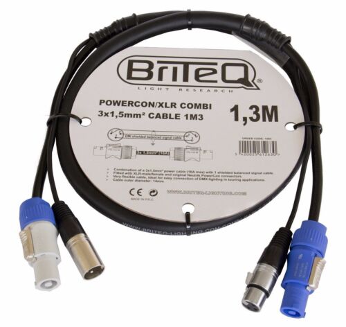 Briteq Neutrik Kombikabel für Strom /& DMX PowerCon XLR PA verschiedene Längen