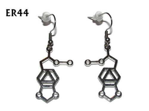 steampunk earrings mdma molecule meth drug hypoallergenic stainless steel #ER44