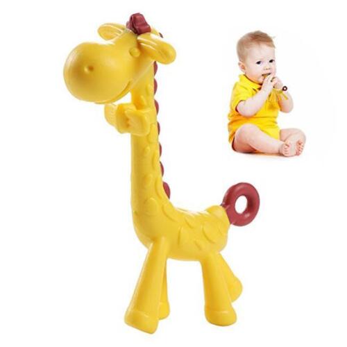 Kids Baby Teether Silicone Giraffe Soother Teething Necklace Sensory Chew Toy DP 