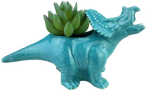 Cute Cartoon Dinosaur Ceramic Succulent Planter Water Culture Hydroponics 