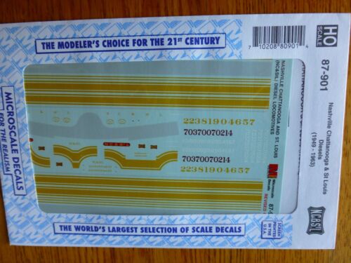 1949-1963 Microscale Decal HO  #87-901 Nashville Chattanooga /& St Louis Diesels