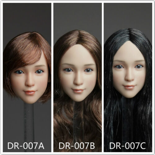 3 Styles QI AN TOYS 1//6 DR-007 Beauty Female Head Carving Fit 12/'/' Body