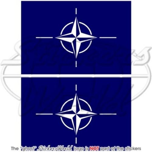 Autocollants x2 L/'OTAN bandiera OTAN Alleanza Nord Atlantica adesivi 75 mm 3/"