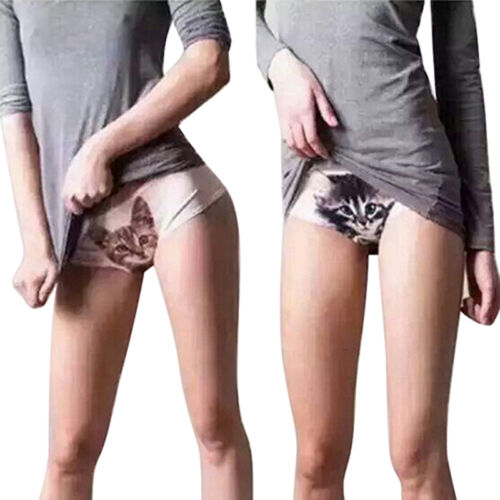 New Ladies Pussy Panties Briefs Knickers Cat Printed Apparel Undies Underwear YJ