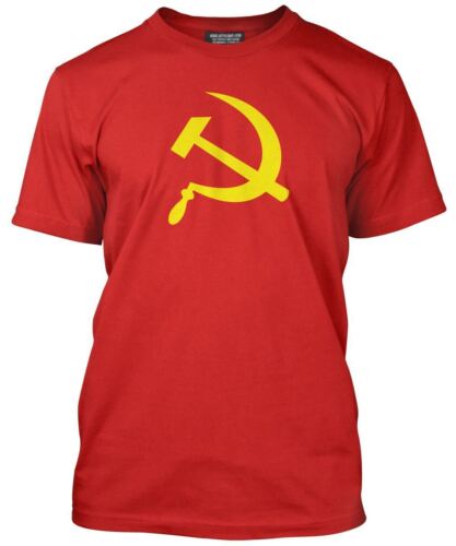 3XL Hammer and Sickle CCCP Russian Soviet Russia Army Mens Red T-Shirt Top XS