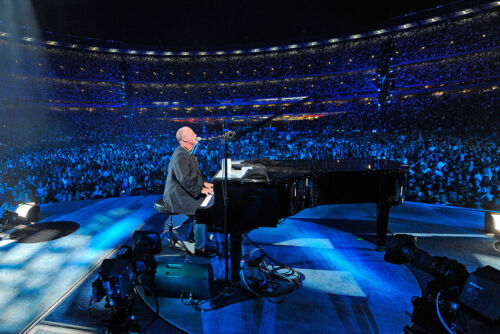 BILLY JOEL PLAYING PIANO ON STAGE WITH AUDIENCE SURROUNDING CONCERT 24X36 POSTER 