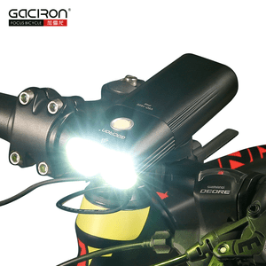 GACIRON USB Rechargeable Cycling Front Head Light LED Waterproof Flashlight