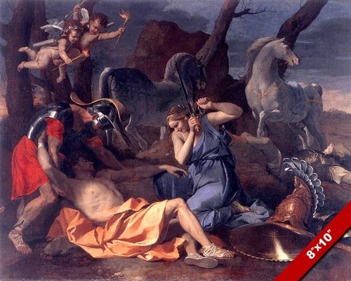FALLEN TANCRED PRINCE OF GALILEE /& ERMINIA PAINTING 1ST CRUSADE ART CANVAS PRINT