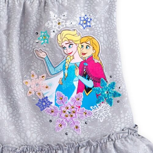 DISNEY STORE FROZEN SILVER KNIT DRESS FOR GIRLS NWT ~ NICE STYLE /& DETAIL