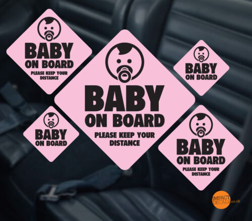 Baby on Board Window Decal Kit. Set of 5 Baby on Board Window stickers