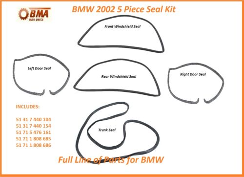 BMW E10 2002 2002tii 5 Piece Seal Kit Doors /& Front /& Rear Windshields /& Trunk