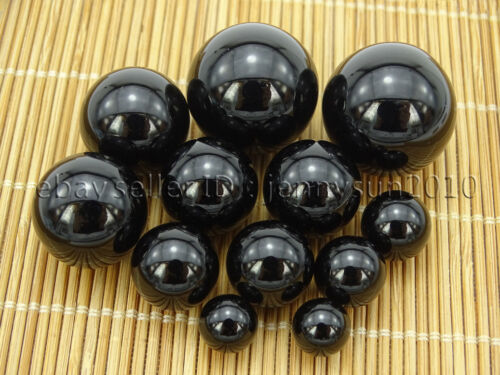 Natural Black Onyx Gemstone Round Sphere Ball Healing Collectible 8mm 10mm 12mm 